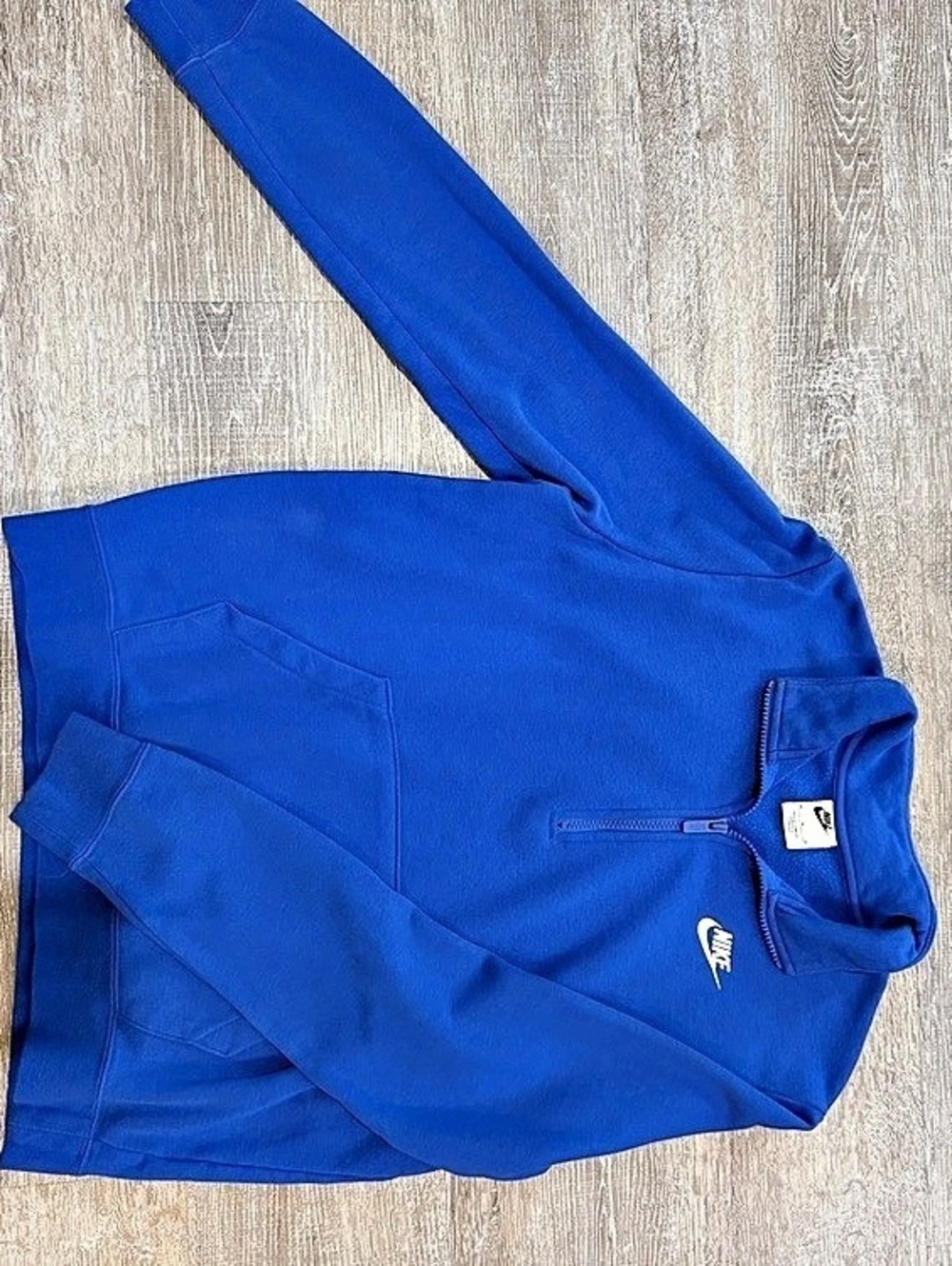 Nike Club Fleece Quarter-Zip Sweatshirt Womens Medium Blue